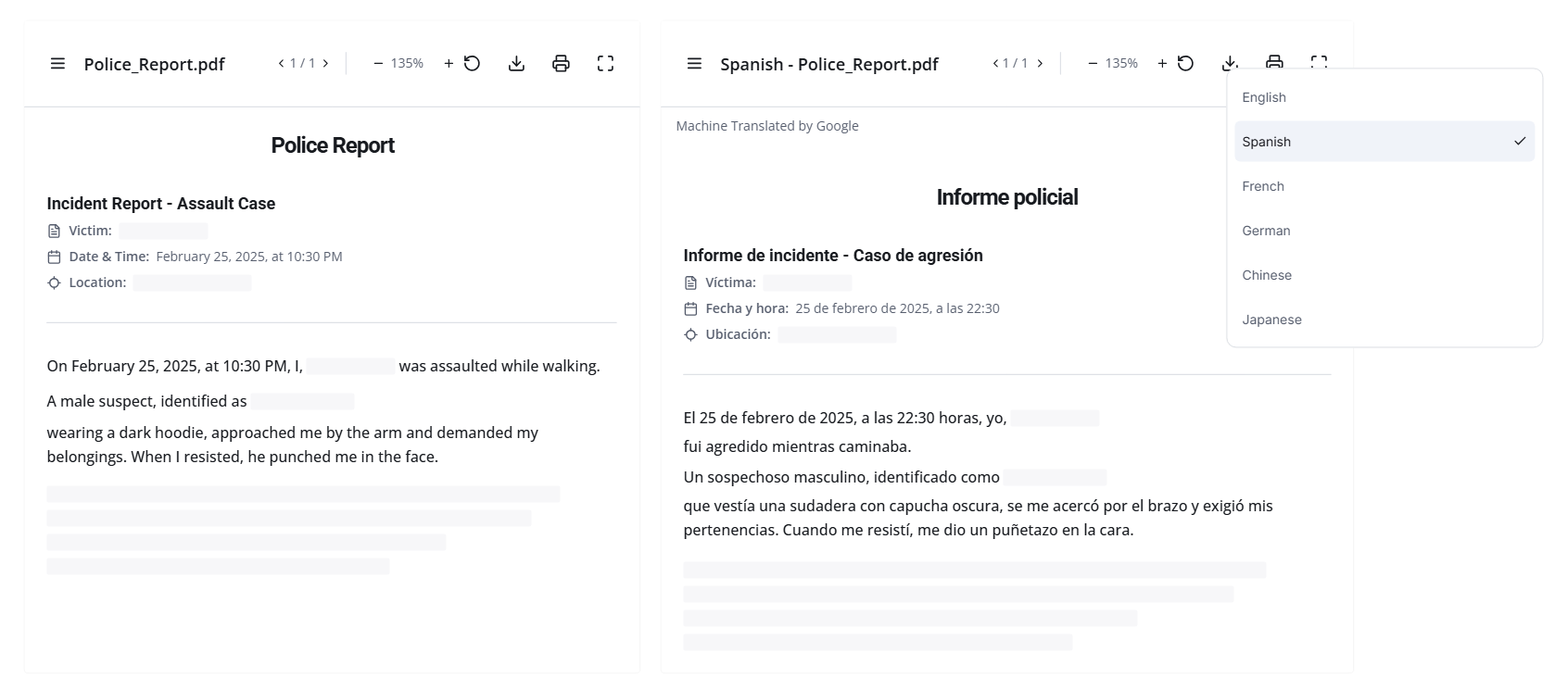 Instant Document Translation